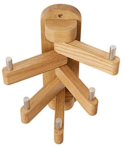 JWZQ Holz Kleiderhaken, Drehbarer Beweglichen Haken Wand Garderobenhaken, 5 Klapphaken, Für Wohnzimmer, Schlafzimmer, Küche, Veranda, Rotierender Mantelhaken