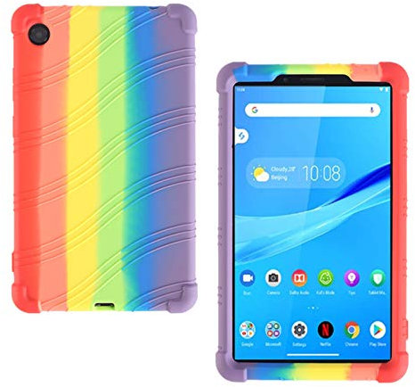 HminSen Case for Lenovo Tab M7 TB-7305F 7 inch Cover, Kids Friendly Soft Silicone Protective Cover for Lenovo Tab M7 (2nd Gen) 2019 Tablet (TB-7305L/TB-7305X) (Rainbow)