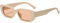 Long Keeper Sonnenbrille Damen Vintage Rechteckig 90s Retro Sonnenbrille Für Damen Herren Mit Uv Schutz (Beige)