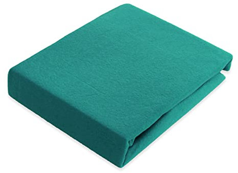 Spannbettlaken 90x200-100x200 cm Thermo Fleece Winter Flausch Bettlaken Spannbetttuch Weich Gemütlich Microfaser Teddyflausch, Farbe Petrol