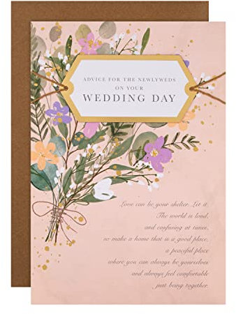 Hallmark Große Hochzeitskarte – traditionelles geschriebenes Vers-Design, Blumenmuster