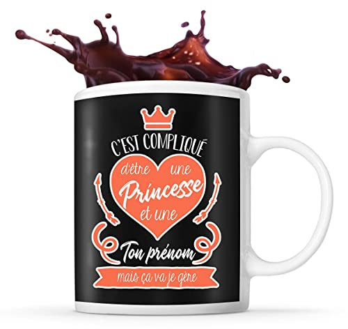 Mug prénom personnalisable La Princesse | Tasse personnalisée humour fun et drôle pour idée cadeau originale