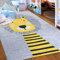 Mazovia Kinderzimmerteppich Antirutsch - Waschbar bis 30 Grad - Löwe Tiere - Kurzflor Kinderteppich Teppich für Kinderzimmer - ÖKO-TEX Zertifiziert - Teppiche Junge Mädchen Grau Gelb 80 x 150 cm