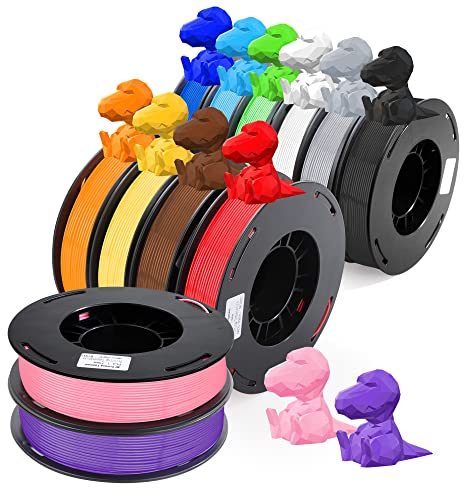 12 Stück 3D-Drucker-Filament 1,75 mm PLA 3D-Druck-Filament insgesamt 3 kg, 12 Farben Maßgenauigkeit +/- 0,03 mm breit kompatibel für 3D-Druck