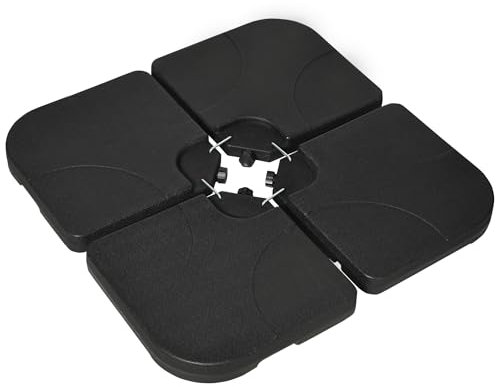 Outsunny Lot de 4 Dalles de Parasol Poids de lestage carré pour parasols déportés Pieds Croix dim. Chaque Dalle 104L x 104l x 7,5H cm - Noir