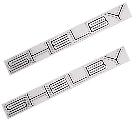 2 Stück Shelby Emblem 3D Auto Abzeichen Aufkleber Brief Namensschild Ersatz für Shelby Car Styling (schwarz-weiß)