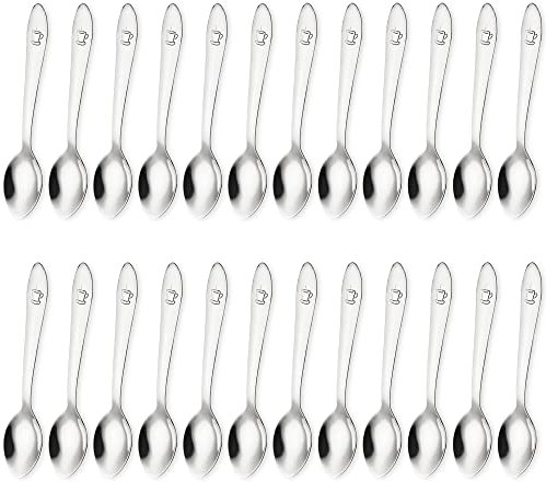 Cucchiaini caffe piccoli 10 cms acciaio inossidabile adatto per casa e ristoranti cucchiaini da caffè piccoli cucchiani caffe piccoli cucchiaini cappuccino bar (24 Pezzi)