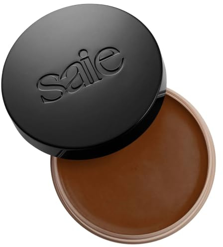 Saie Sun Melt Cream Bronzer - Buildable Balm Face Bronzer for Effortless Sculpting - Cream Contour Enriched with Vitamin C, Nourishing Skincare Ingredients & a Natural Finish - Tan Bronze (1 oz)
