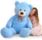 MorisMos XXL Teddybär 120 cm groß - Blau Teddy Bär Stofftier Plüschtier Kuscheltier für Babys, gefüllt riesen Teddy Freundin Mädchen Kinder
