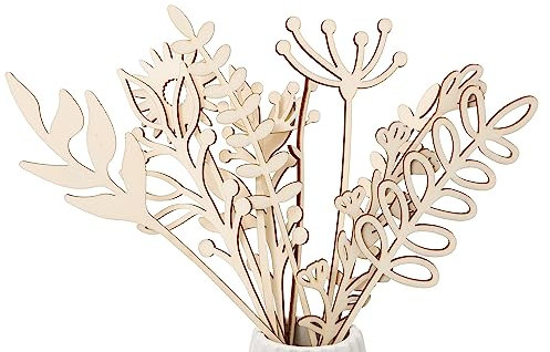 Generisch Holz Blumenstrauß Set2-10Stk Wildblumen 20-30cm Holzblumen Wildblumenstrauß- Wohndekoration Tischdeko Naturdeko Blumentopper- Floristik Basteln Geschenk Mitbringsel