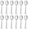 Dessert Spoons, HaWare 12 Piece Stainless Steel Coffee Teaspoons Set, Small Metal Cake Spoons for Home, Restaurant, Kitchen, Matt Silver & Square Edge, Dishwasher Safe (13.5cm)