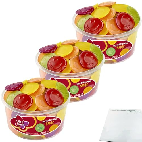 Red Band Fruchtgummi Smile 3er Pack (3x1200g Dose) + usy Block