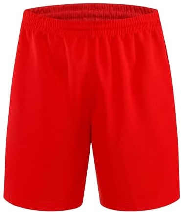 Stolpyzh Kids Shorts Boys School Activewear PE Short Boy Girls Breathable Gym Football Sports Running Training Shorts Quick Drying(Red, 120/6-7 Years)