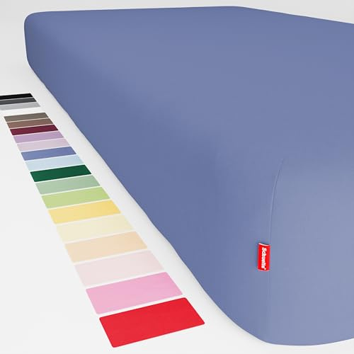Schuette® Topper Spannbettlaken • 80x160 cm • Wow! Kollektion: TRU Blu (Dunkelblau) • 100% Superfluff Baumwolle, Blickdicht, Faltenfrei • mit Rundumgummi • Matratzenhöhe bis 10 cm