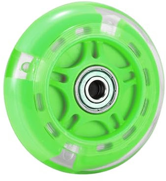Scooter Ersatzräder, 80mm Leuchtende Scooter Räder, Leuchtende Stunt Scooter Rollen mit ABEC-7 Kugellager, Transparenter Glitzer Led Inliner Rollen für Alle Roller mit 80mm Rädern(Grün)