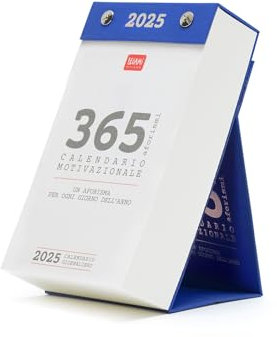 Legami - Calendrier de table quotidien 2025, calendrier avec aphorismes, Aphorisme différent chaque jour, 365 feuilles détachables, en papier FSC certifié, édition italienne, 10 x 17 cm