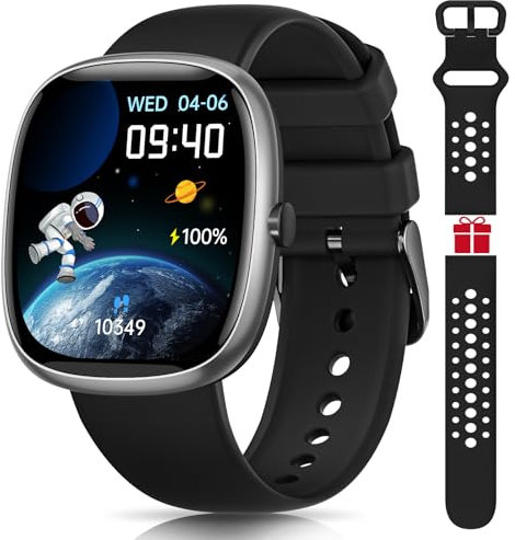 TotsyFun Smartwatch Bambini, Orologio Smartwatch Bambino con 20 Modalità Sportive, 19 Giochi, Frequenza Cardiaca, Monitor del Sonno, Impermeabile IP68, Regalo per Adolescenti 7 agli 11 Anni, Nero