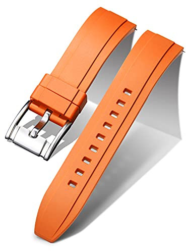BINLUN Bracelets de Montre en Silicone 18mm 19mm 20mm 22mm 24mm Sport Remplacement Bracelet en Caoutchouc à Libération Rapide Bracelets de Montre Intelligentes pour Homme et Femme (19mm, Orange)