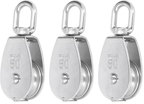 3-teiliges Flaschenzug-Set aus Edelstahl, 400 Kg, U-förmig, M50, Zum Heben von Bootsdecks, Zum Abschleppen mit Einem Einzelnen Flaschenzug