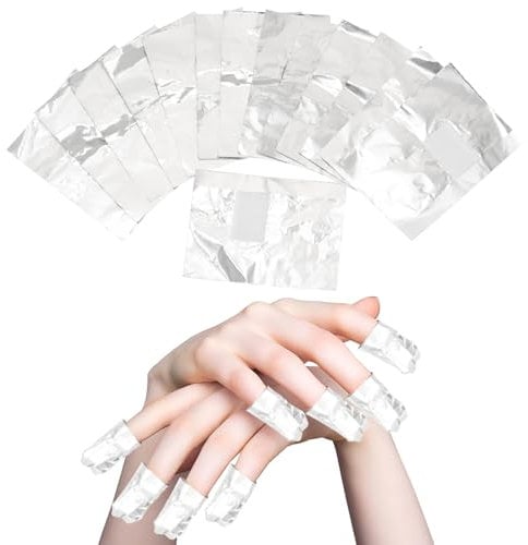 400 PCS Nail Foils for Gel Nails,Foil Nail Wraps with Lint-Free Cotton Pads,Gel Nail Polish Remover for Soak Off (400 Pcs)