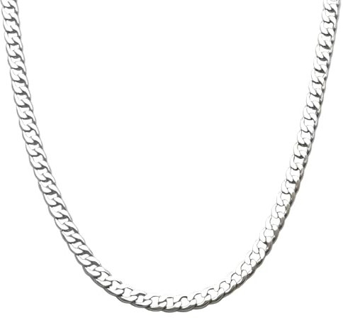 NECXON Collares para hombre, cadena de 5 mm, cadena de plata de 60 cm de largo, collar de acero inoxidable para hombre, regalos para niños, esposos, hermanos y novios