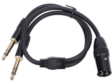 Annadue Duales 6,35 mm 1/4 Zoll auf XLR Mikrofonkabel, Y Splitter Stereokabel, 3 poliger XLR auf Dual 1/4 Zoll-(6,35 mm-) Stecker auf SP Y Splitter Stereo Konverter Adapter (3)