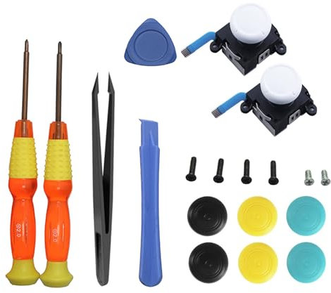 3D Analog Joystick für Nintendo Switch Joy-Con Controller, Nintendo Switch Controller Ersatzteile Schraubendreher Set Reparatur Werkzeuge Kit für Controller Analoger Thumbstick mit Reparaturwerkzeugen