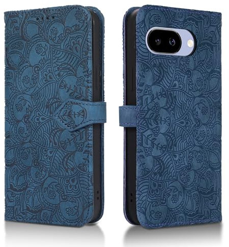 Succtopy Funda para Google Pixel 9a 5G PU Cuero Flip Carcasa Fundas Móvil de Tapa Libro con Cierre Magnético Flip Wallet Cover Case para Google Pixel 9a 5G Azul