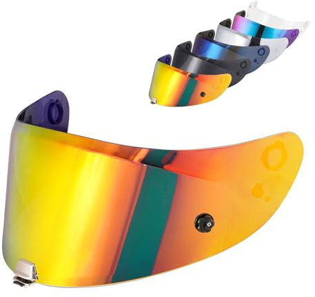 MXJ Gear Helmvisier,Motorradhelm Visier,Motorrad Windschutz Helm Objektiv Visier Vollgesichts für HJ-26/RPHA 70/RPHA 11 (Rot)