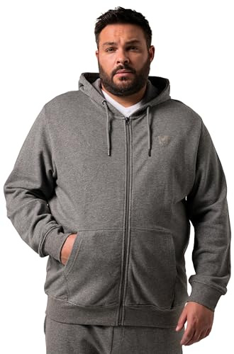 Men Plus Herren große Größen Übergrößen Menswear L-8XL Kapuzen-Sweatjacke, Basic grau Melange 6XL 834851123-6XL