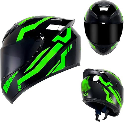 BDBLFLTZ Motorradhelm - Integralhelm mit Sonnenblende, Motorradhelm Vollvisier Mopedhelm für Herren Damen Atmungsaktiv ECE Zertifiziert B,S(55-56CM)