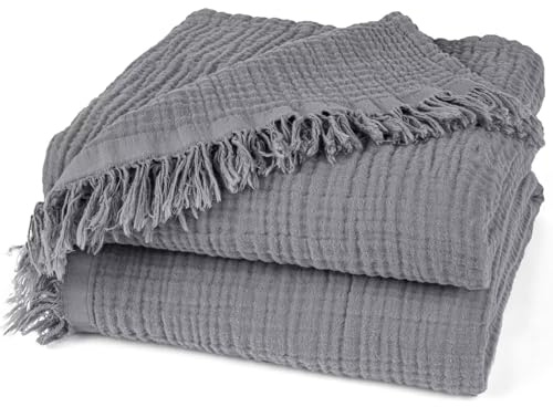 musselin Decke musselin Decke 150 x 200 Weiche, leichte, warme Flauschige Decke Kuschelige und atmungsaktive Decken für Bett Sofa Couch