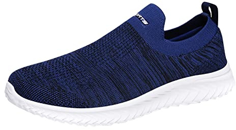 Scarpe sportive da uomo, traspiranti, basse, leggere, da jogging, fitness, sportive, comode, per il tempo libero, in rete, Blu, 45 EU