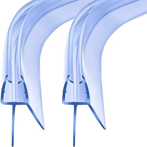 NIAWECAN Pre Curved Shower Screen Seal Strip, 2 Pcs Shower Door Seal Strip for 4-6mm Curved Glass, 90cm Adjustable Shower Screen Seal Covers up to 20mm Gap, Transparent Shower Seal Strip Replacement