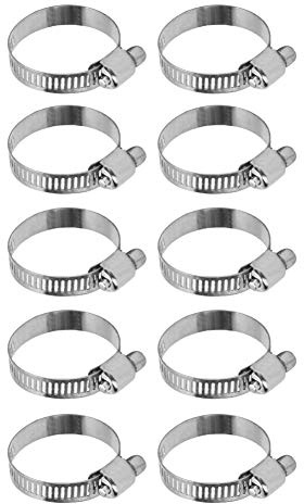 Collier de serrage en acier inoxydable, collier de serrage réglable, ensemble de 10 pièces, connexion sécurisée anti-fuite pour tuyaux de 20 à 35mm, résistant à l'eau et à
