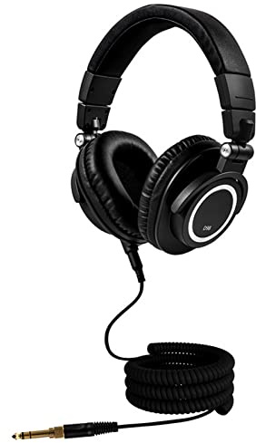 Nucelit Cuffie Over-Ear Studio DJ Cuffie Monitor Stereo Professionale Auricolari Pieghevoli Rotazione di 90 ° Cuffie Studio Cuffie Senza Microfono