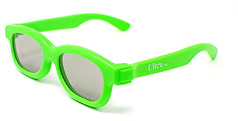 Ultra 1 x Light Green Childrens Passive 3D Glasses Kids for Use with all Passive TVs Cinema Projectors and RealD Films Movies Circular Polarised 3D Glasses Passive Kids Movies Cinema 3D Glasses