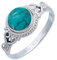 mantraroma Damen Ring Silber mit Stein Türkis Edelstein türkis ausgefallen verspielt (MRG-024-15-(52))