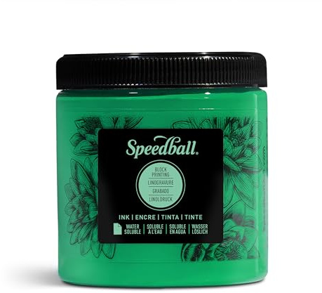 Speedball 3804 Water Soluble Block Printing Ink – Bold Color With Satin Finish Ap Non-toxic 8 Fl. Oz., Green