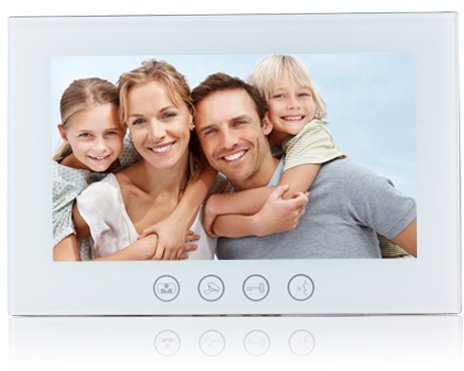 VIDEOCITOFONO 2 FILI 1 2 3 4 MONITOR LCD TOUCH FAMILIARE BIFAMILIARE CONDOMINIALE TELECAMERA (1 Monitor 10 Bianco)