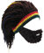 Xinqiao Herren Strick-Bartmütze, Reggae-Frisur, Rasta-Kopfbedeckung, Beanie, lustige Mützen, coffee, Einheitsgröße