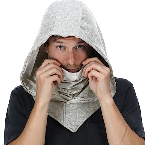 The Cosplay Company Rogue Hood Austauschbare Bogenschütze Mittelalter Kleidung Kette Post Coif (Hellgrau)