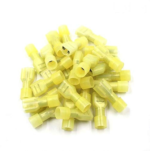 100x Flachsteckhülsen weiblich gelb 4-6 mm² Steckbreite 6,3mm Vollisolierte Steckverbinder Kabelschuhe Verbinder Stecker