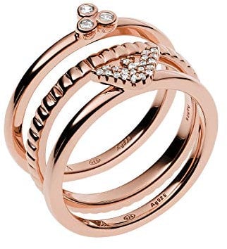 EMPORIO ARMANI Damen Set Steckring Sterlingsilber roségoldfarben, EG3485221