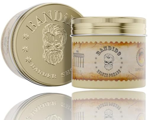 Bandido Deluxe Pomade Herren 125ml - Haarwachs Männer mit starker Halt | Haarstyling Hair Wax Men | Wasserbasiert - Schöner Duft | Barbershop Haarpomade | Shine - Wet look Designs