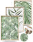 UPWOIGH Framed Green Wall Art(No Plexiglass), Palm Leaves Canvas Wall Art,16x12in Botanical Wood Bohemia Sage Wall Decor Prints Artworks for Living Room Bedroom, Plant Neutral Wall Decor Set of 3