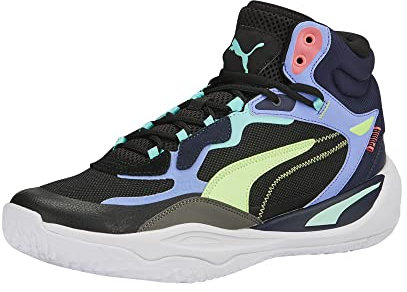 PUMA Basketball Shoes Playmaker Pro Basketballschuhe für Herren, Schwarz Violett, Größe 39, Black-Elektro Purple, 39.5 EU