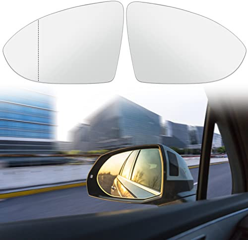 Spiegelglas Ersatzspiegel, Passend für Golf 7 Spiegelglas Links Rechts Spiegelglas Glas für Außenpiegel auf Trägerplatte, Beheizbar Asphärisch mit Trägerplatte Spiegelglas Glas für Außenpiegel (1)