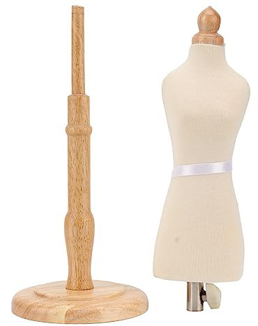 Asixxsix Weibliche Schneiderpuppe, Robuste, Langlebige Hölzerne Schaufensterpuppe, Leicht Zusammenzubauender Schaufensterpuppen-Torsokörper mit Ständer aus Holz