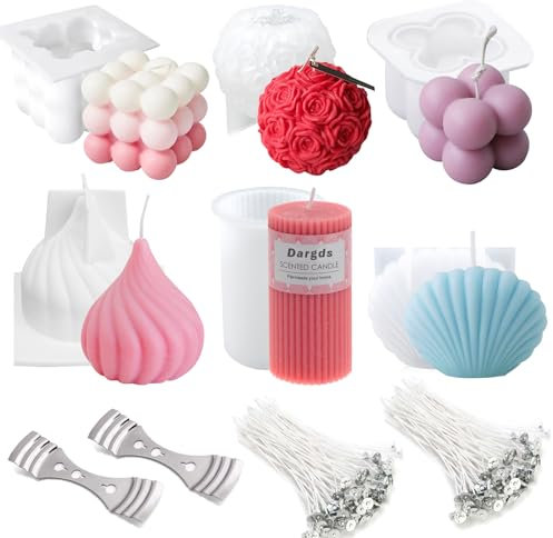 Kerzenformen zum Gießen, Bubble Kerzen Kit, Kerzen Selber Machen Set, Silikonform Kerze,Kerzenform Silikon,Kerzen Gießen Formen, Kerzen Gießform als Heimdekorationen Seife Bastel Ornamente